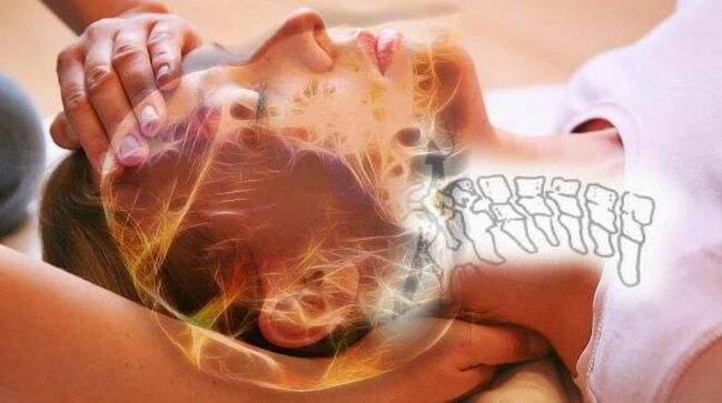Degenerative changes in vertebral discs to cervical osteocondrosis