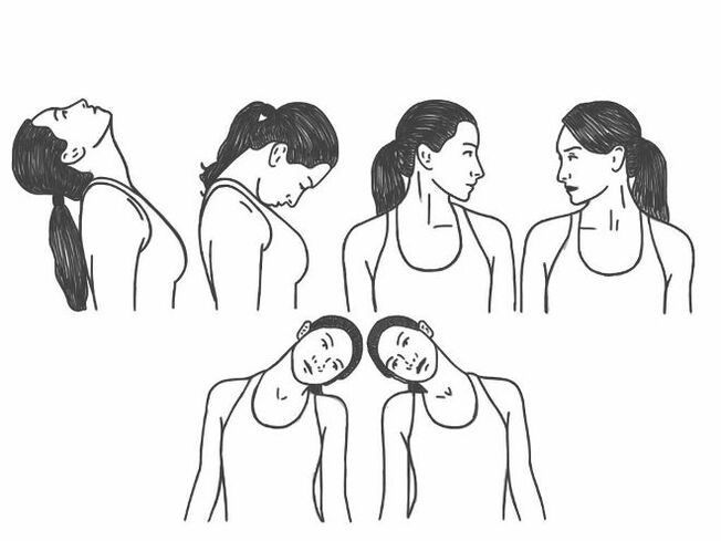 Medical exercises for osteocondrosis in cervical spine